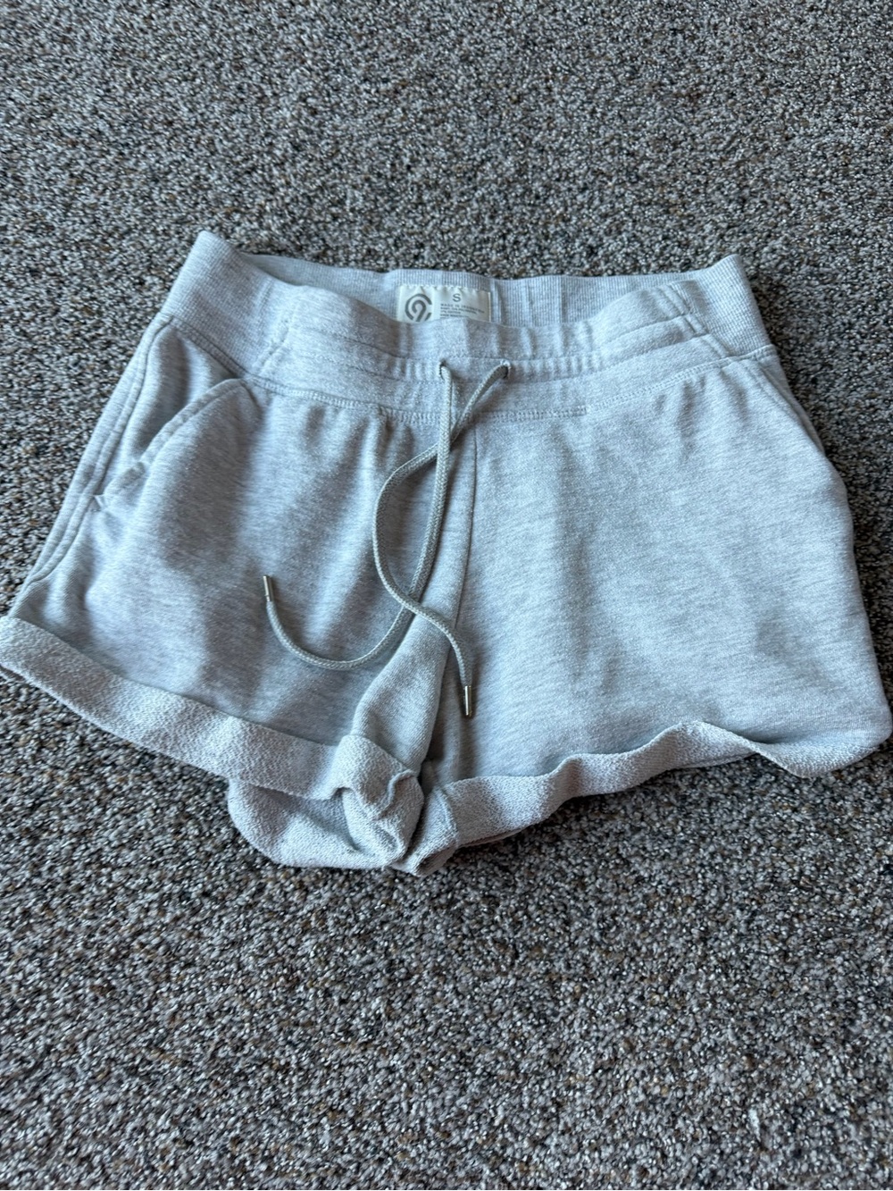 C9 Champion Womens Small Gray French Terry Sweat Shorts Drawstring Cuffed Lounge